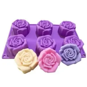 Moule grosse fleur rose en silicone