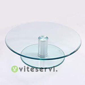 Présentoir Tournant à Gâteau en Verre Trempé