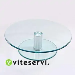 Présentoir Tournant à Gâteau en Verre Trempé