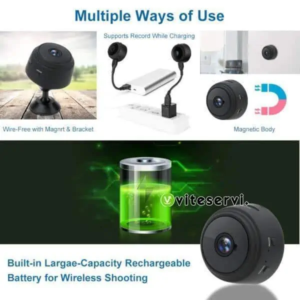 Mini-Caméra Wi-Fi De Sécurité App Surveillance Sans Fil 1080P Vision Nocturne