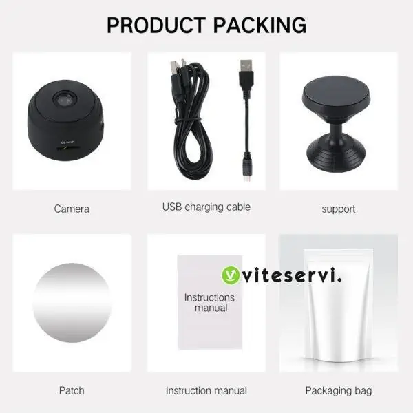 Mini-Caméra Wi-Fi De Sécurité App Surveillance Sans Fil 1080P Vision Nocturne