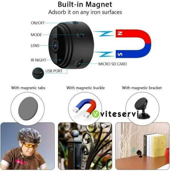 Mini-Caméra Wi-Fi De Sécurité App Surveillance Sans Fil 1080P Vision Nocturne