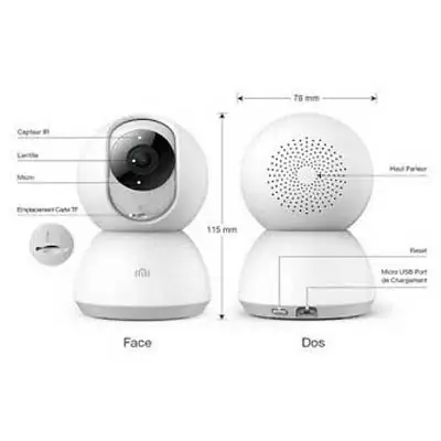 XIAOMI Camera de surveillance Mi Home Camera 1 Camera de surveillance XIAOMI - Mi Home Camera - 360° - Blanc