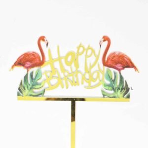 tropical happy birthday cake topper