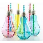 Verre à smoothie colorés en forme d'ampoule