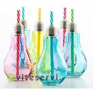 Verre à smoothie colorés en forme d'ampoule