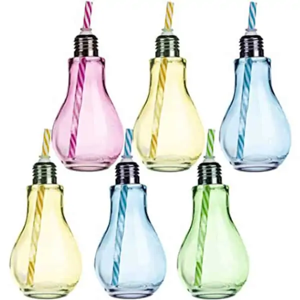 Verre à smoothie colorés en forme d'ampoule