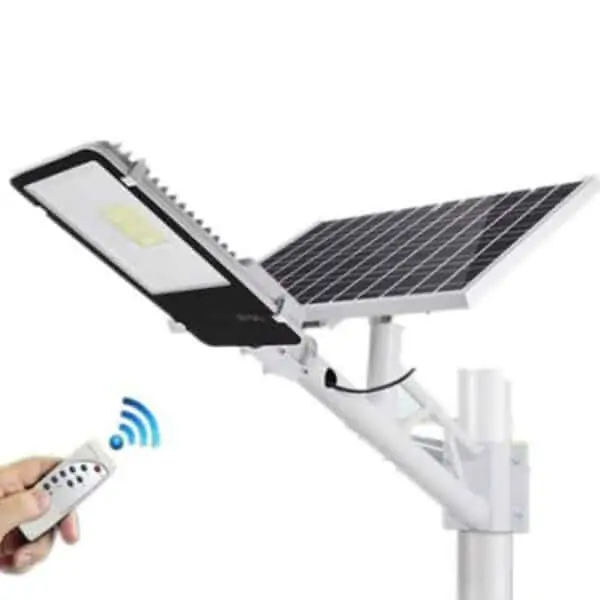 Lampadaire solaire à éclairage extérieur avec télécommande 200W