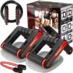 Roller Wheel Push up Bars Entraîneurs abdominaux de force de base avec genouillère et bandes de résistance
