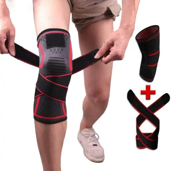 Attelle Genou Genouilleres pressurisees a Double Usage Sangle Support de genouillere 5