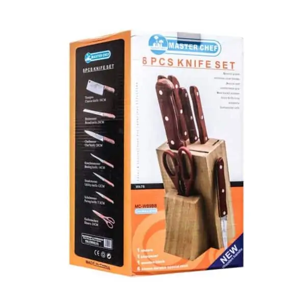 Master Chef Knife Set x 8 PCS Ensemble couteaux de cuisine et Ciseau 08 en 1 en acier inoxydable