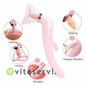 Vibromasseur gode suceur pompe à vide à langue pour léchage oral stimulateur de clitoris jouet sexuel pour femmes