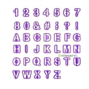 boite de 40 emporte pieces alphabet et chiffres