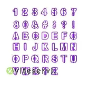 boite de 40 emporte pieces alphabet et chiffres