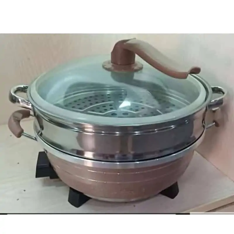 cuiseur Casserole antiadhésive et cuiseur électrique à vapeur de 32cm