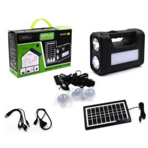 Lampe torche solaire à port USB rechargeable plus 3 ampoule LED GD-8017