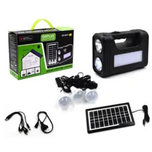 Lampe torche solaire à port USB rechargeable plus 3 ampoule LED GD-8017