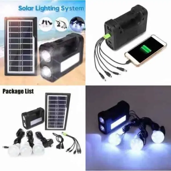fc842cc0266ebd1684b40039d4413e06 Lampe torche solaire à port USB rechargeable plus 3 ampoule LED GD-8017