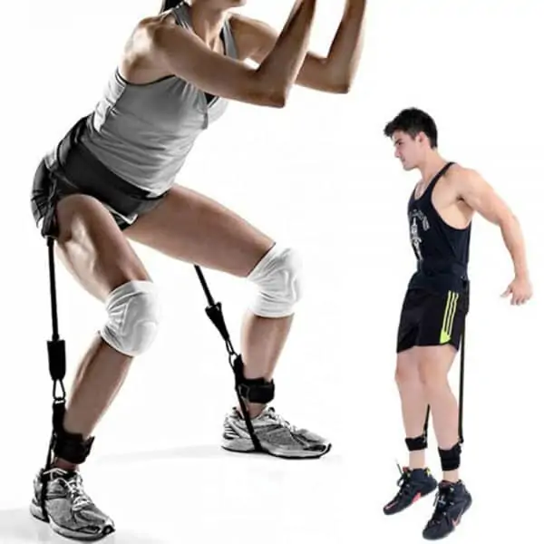 maintien Ceinture d'entraînement de saut rembourrée réglable sangles de taille de résistance entraîneur force de jambe rebond accessoires de remise en forme