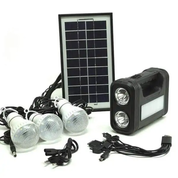 Lampe torche solaire à port USB rechargeable plus 3 ampoule LED GD-8017