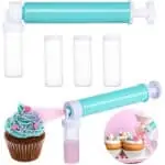 Kit de cuisson à l'aérographe à gâteau manuel avec 4 tube à paillettes  pour gâteaux et ustensile pour la décoration de biscuits, cupcakes et desserts