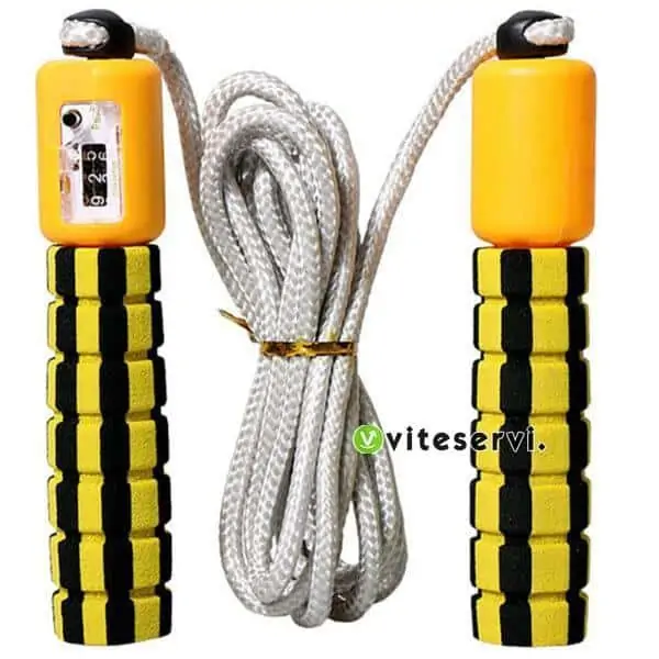 Corde à Sauter avec Compteur Numérique Intégré, Skipping Rope d'Entraînement Cardio Réglable, Poignées Confortables pour Brûler des Calories et Améliorer l'Endurance et Fitness