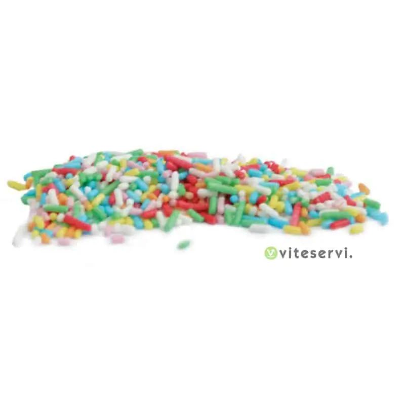 pot de sucres vermicelles multicolores Vermicelle en sucre multicolores pour pâtiserie V-03