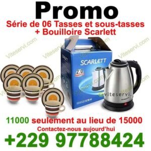 Promo bouilloire scarlett plus 6 Tasses et sous tasses