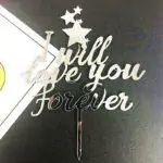 Acrylic Wedding Cake Topper Silver I Will Love You Forever Cupcake Topper For Wedding Baby Birthday
