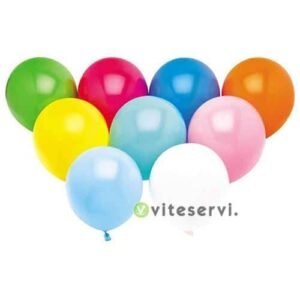 lot de 100 ballons de baudruche en latex opaque multicolore viteservi