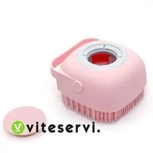 Brosse de bain et de douche exfoliante de massage en silicone avec distributeur de savon, épurateur de bain en silicone avec texture ultra douce, facile à nettoyer, mousse bien