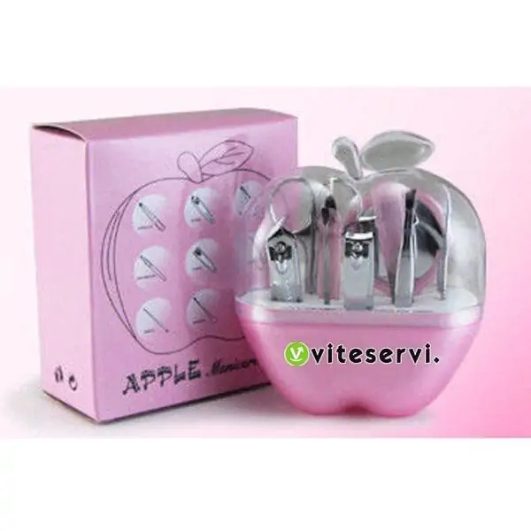 9 PCS Ensemble de manucure en forme de pomme 9 outils de soin des ongles. Coupe-ongles en acier inoxydable
