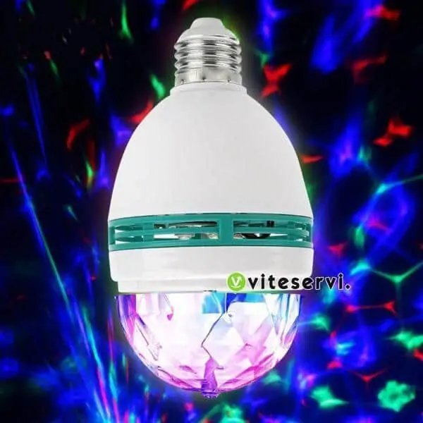 Ampoule rechargeable rotative à jeu de Lumière multicolore effet lumière de boîte de nuit