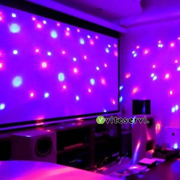 Ampoule rechargeable rotative à jeu de Lumière multicolore effet lumière de boîte de nuit