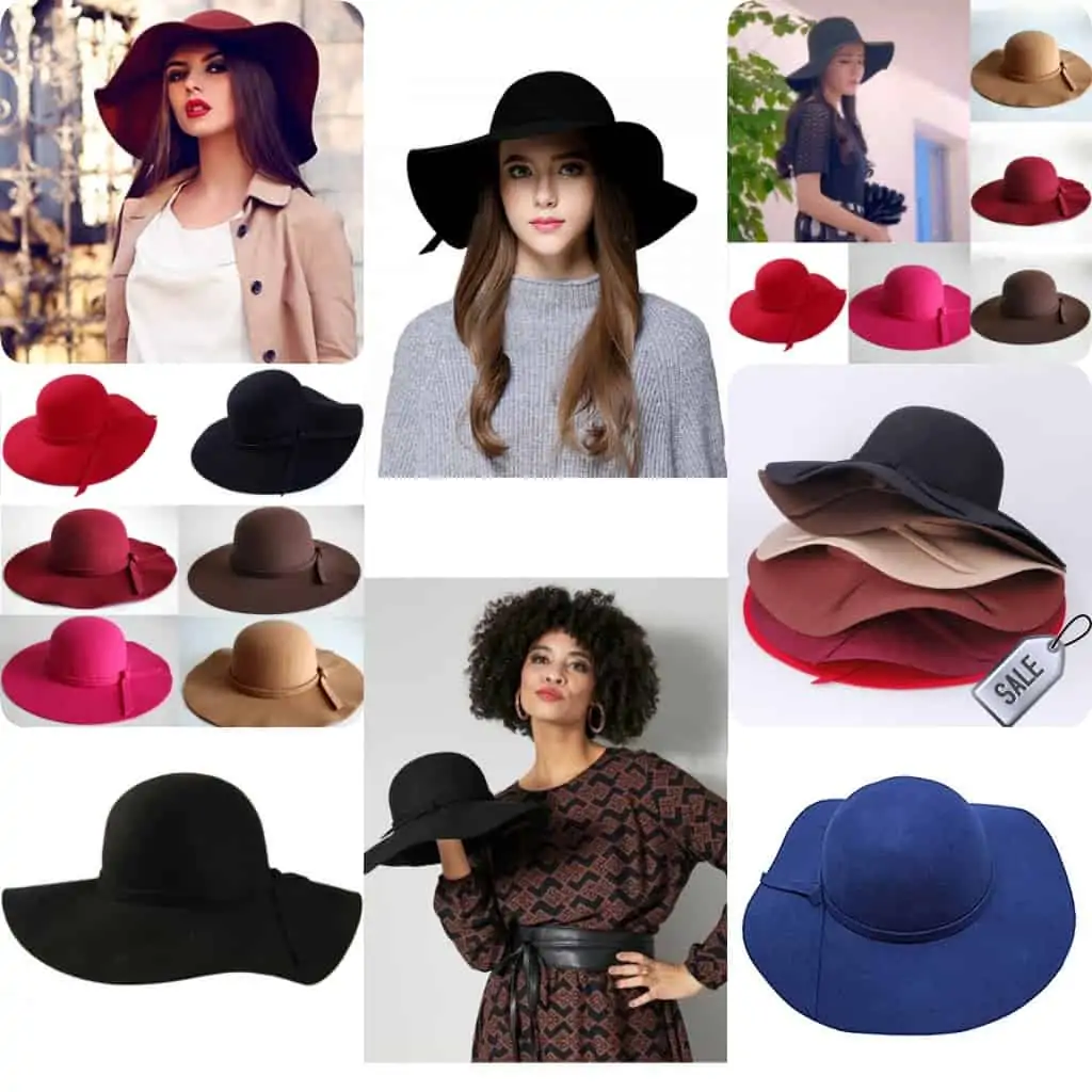 PhotoGrid_1634840061817 Madong Chapeau bord capeline multicolore chapeau plage souple classe