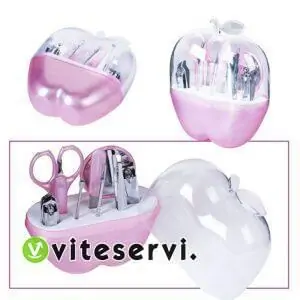 Ensemble de manucure en forme de pomme 9 outils de soin des ongles. Coupe-ongles en acier inoxydable
