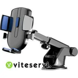 Support Téléphone de Voiture à Rotation 360° avec Bras Prolongé Angle Télescopique