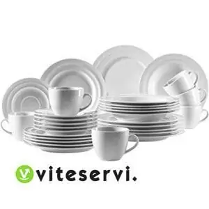 Ensemble d'Assiettes et Tasses de 37 Pièces