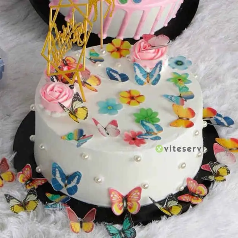 Adornos comestibles para cupcakes pastel de papel de arroz mantequilla p ker flor Mahjong abecedario decoraci.jpg q50 Boîtes de papillon pour décoration de gâteau