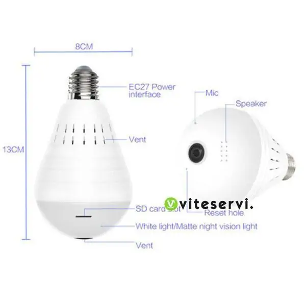 Ampoule Caméra De Surveillance Sans Fil rotative 360 Degrés