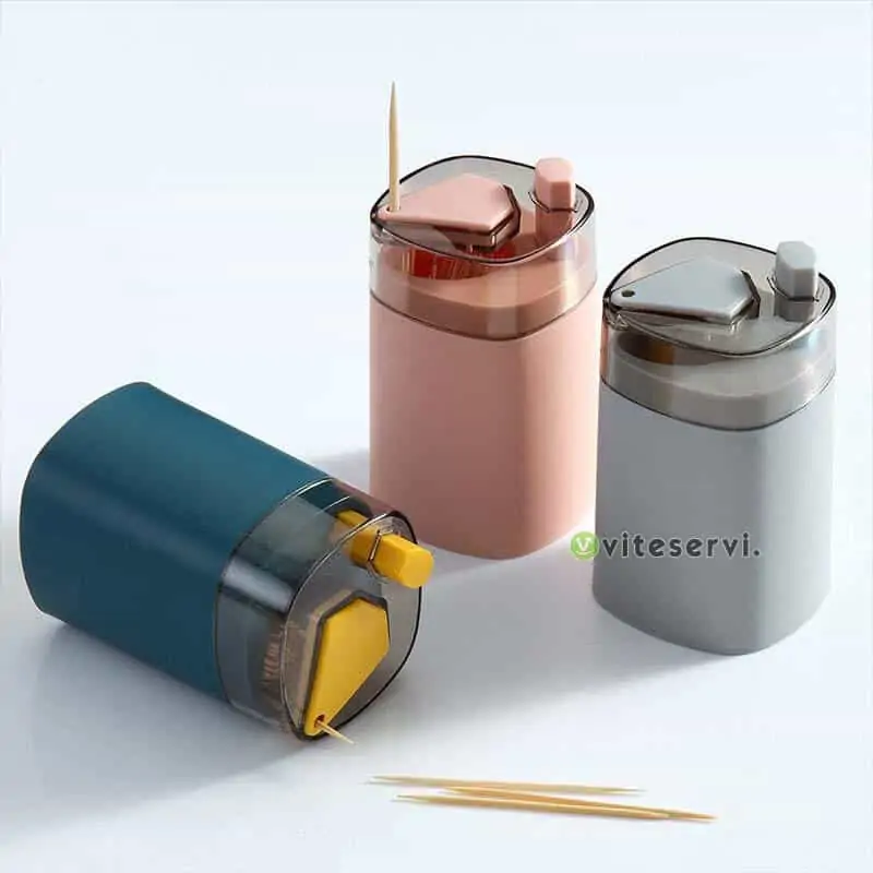 Hdce6f04895af49f0a06fb530fcb7d37fr Porte-cure-dents automatique distributeur petite boîte de pique dents décor de table à manger