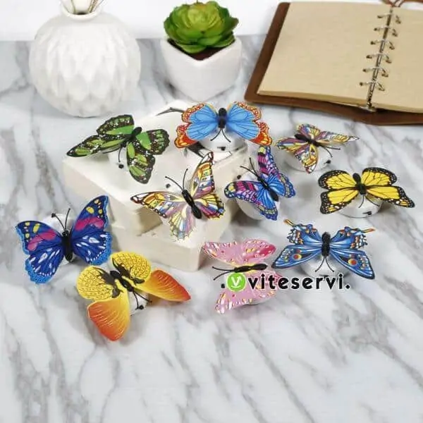 Papillons lumineux pour decoration nocturne chambre et salle de fêtes