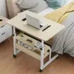 Table à roulette réglable à casier pour Ordinateur