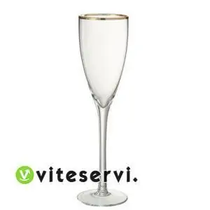 Lot 06 Verres à Champagne à bord dorée