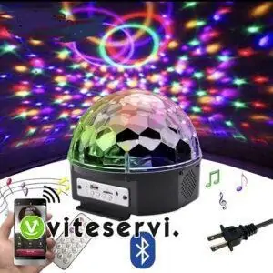 Ampoule à Mp3 et bluetooth rotative à jeu de Lumière multicolore effet lumière de boîte de nuit