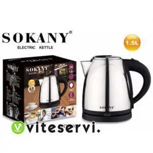 Bouilloire électrique SOKANY 1,5L en inox chauffe eau KT-S10