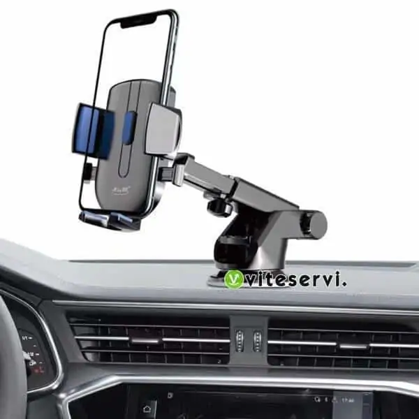 support Support Téléphone de Voiture à Rotation 360° avec Bras Prolongé Angle Télescopique
