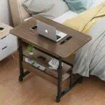 Table de lit roulante pour ordinateur portable, avec 2 casiers de taille;60x40x(69-90) cm)