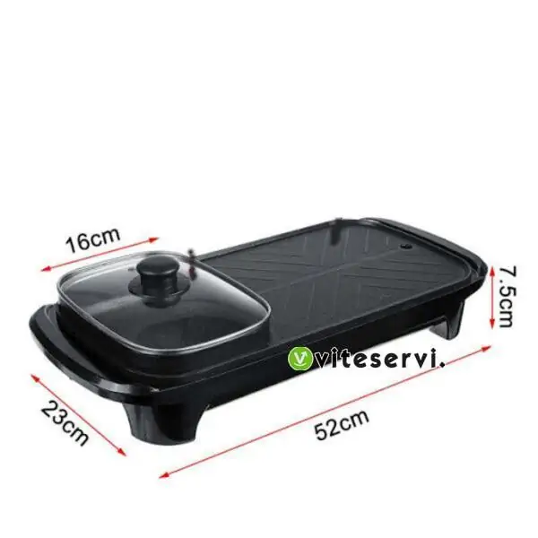 Plaque de Cuisson électrique plus Barbecue 2 en 1