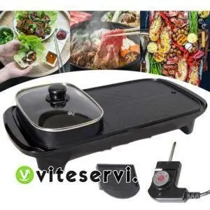 Plaque de Cuisson électrique plus Barbecue 2 en 1